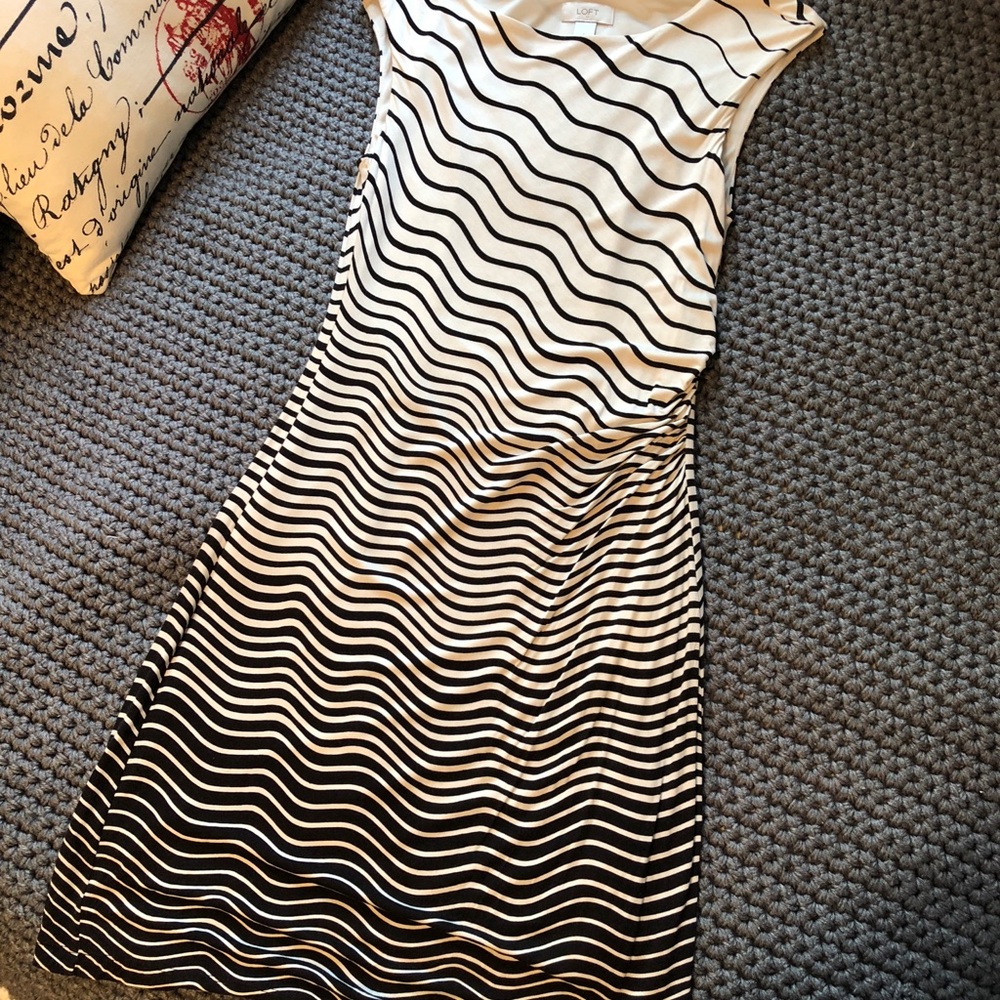 Ann Taylor LOFT, Black and White Striped Dress